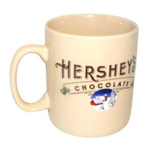 Hersheys Chocolate Beige Ex Large Jumbo Ceramic Mug with Winter Scene